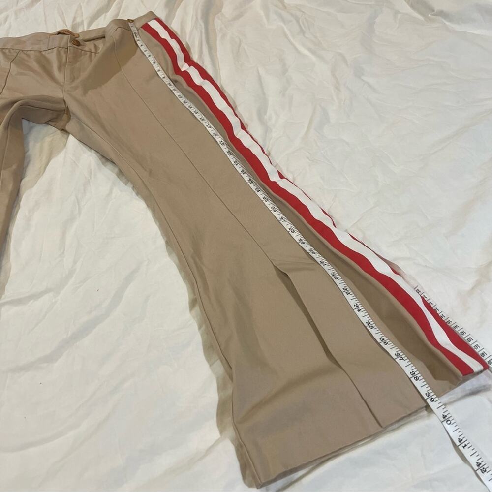 Maggie Marilyn Game Changer Side Striped Flare Leg Pants size 10 in tan - Picture 11 of 16